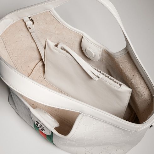 Giglio Small Tote Bag Perforated Leather With Tonal Trim