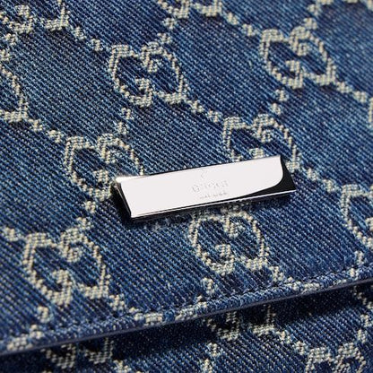 Small Pouch With Strap And Denim
