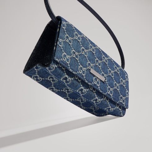 Small Pouch With Strap And Denim