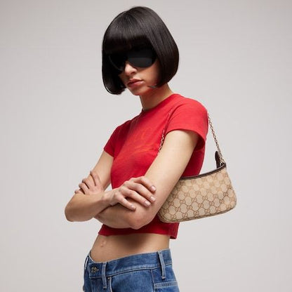 Gossip Small Shoulder Bag With GG Canvas