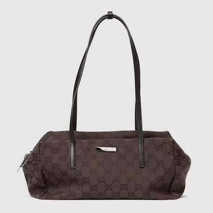 Medium Boston Bag With GG Canvas And Web