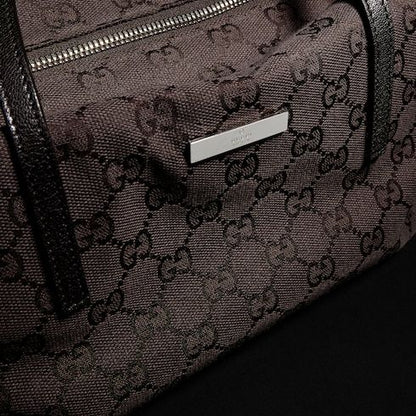 Medium Boston Bag With GG Canvas And Web