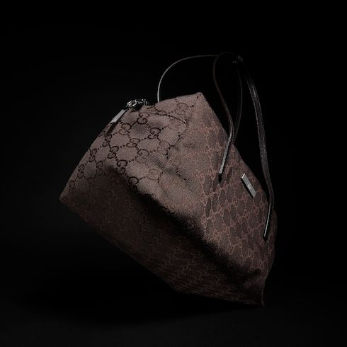 Medium Boston Bag With GG Canvas And Web