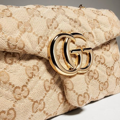 GG Marmont Mini Shoulder Bag GG Canvas With Gold-Toned Hardware