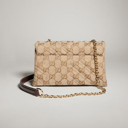 GG Marmont Mini Shoulder Bag GG Canvas With Gold-Toned Hardware