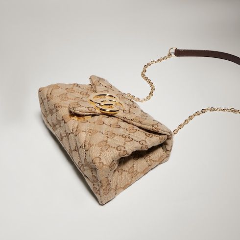 GG Marmont Mini Shoulder Bag GG Canvas With Gold-Toned Hardware