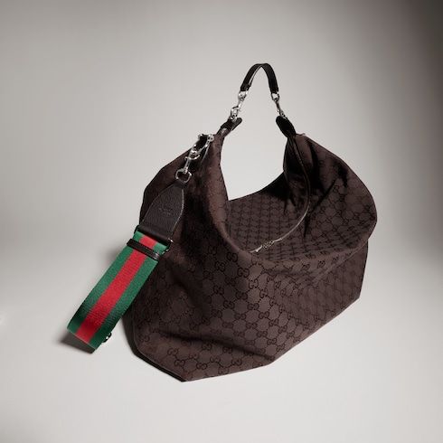 Men's Large Crossbody Bag With GG Canvas And Detachable Strap