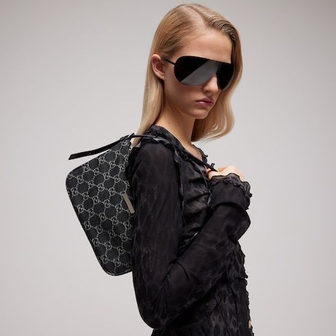 Lady Lunetta Small Shoulder Bag GG Denim