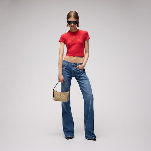 Lady Lunetta Small Shoulder Bag With GG Canvas