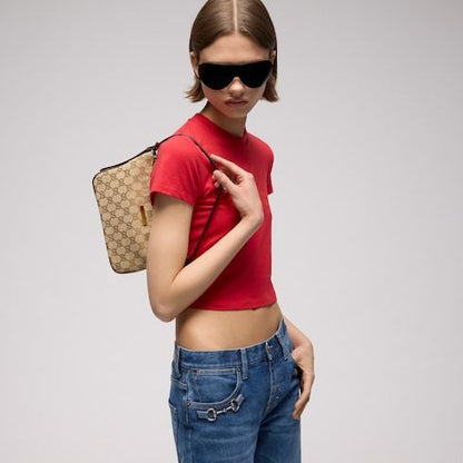 Lady Lunetta Small Shoulder Bag With GG Canvas