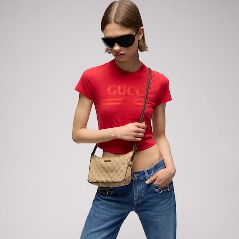 Lady Lunetta Small Shoulder Bag With GG Canvas