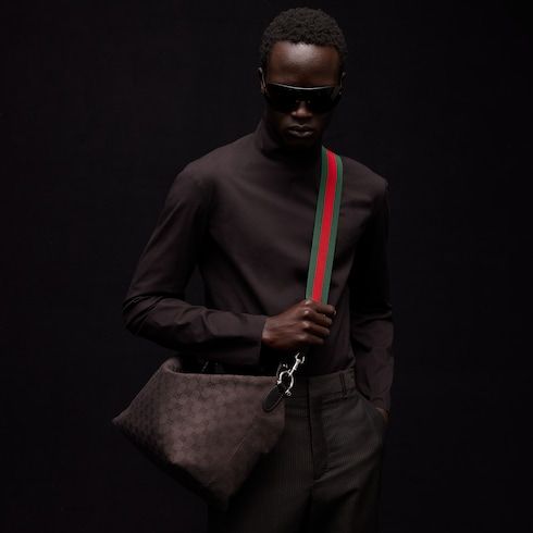 Men's Medium Crossbody Bag With GG Canvas And Detachable Strap