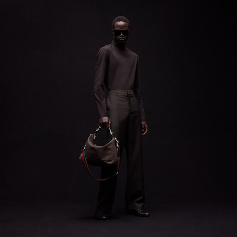 Men's Medium Crossbody Bag With GG Canvas And Detachable Strap