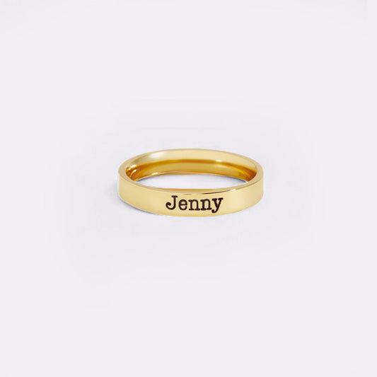 Engraved Stackable Name Ring 3mm Band