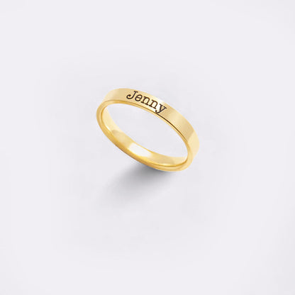 Engraved Stackable Name Ring 3mm Band