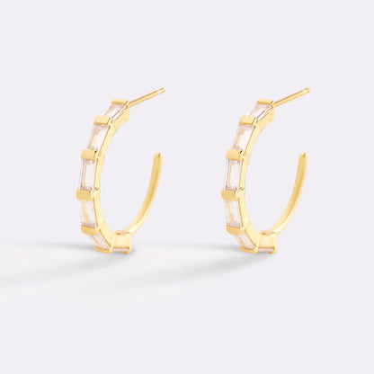 Baguette Diamond Hoop Earrings