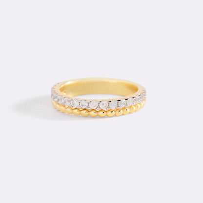 Beaded Diamond Band Ring