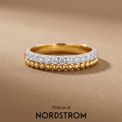 Beaded Diamond Band Ring