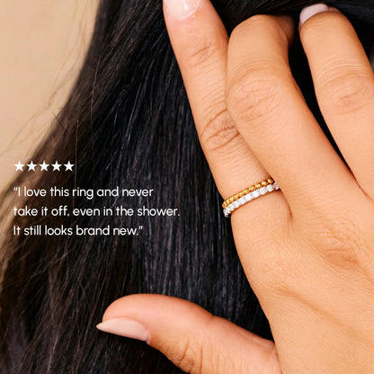 Beaded Diamond Band Ring