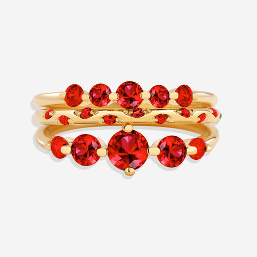 Dainty Stackable Birthstone Ring Set