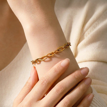 Bold Linked Paperclip Chain Bracelet