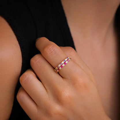 Diamond & Gemstone Stackable Ring