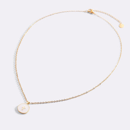Minimalist Enamel Cross Pendant Necklace