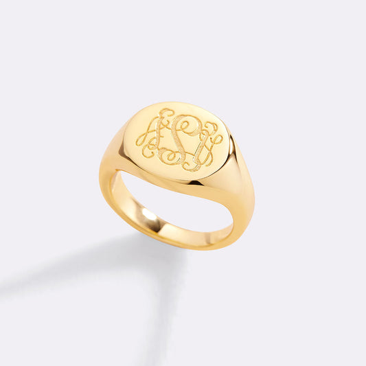 Personalized Monogram Signet Ring