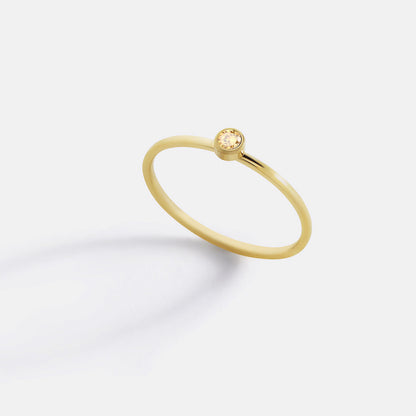 Minimalist Bezel-Set November Birthstone Stacking Band