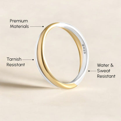 Mixed Metal Crossover Ring