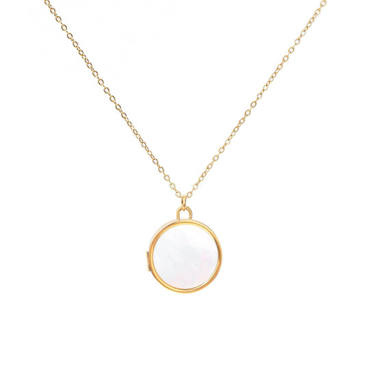 Mother of Pearl Locket Necklace