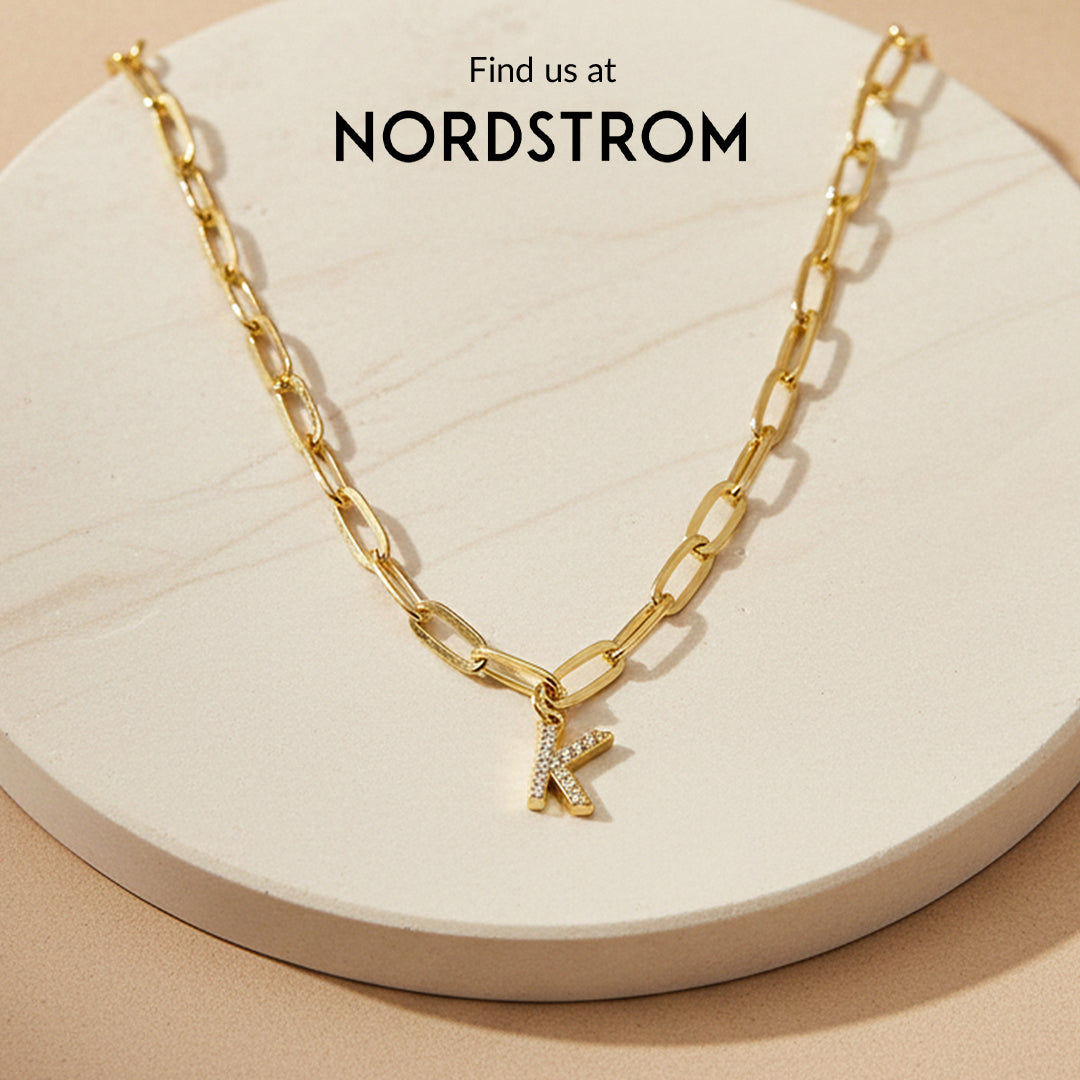 Paperclip Pave Initial Necklace