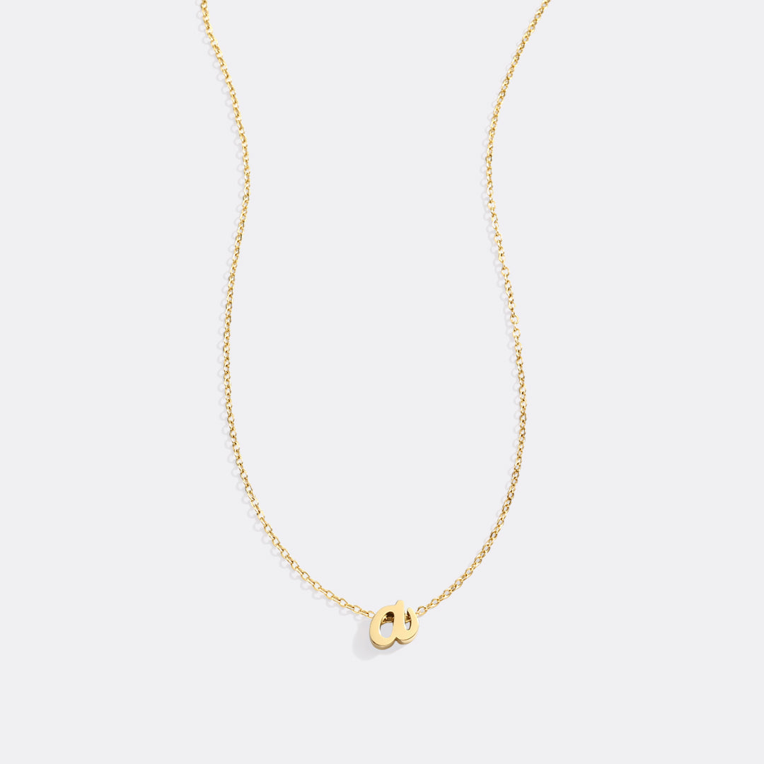 Tiny Script Initial Necklace