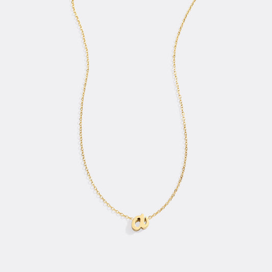 Tiny Script Initial Necklace