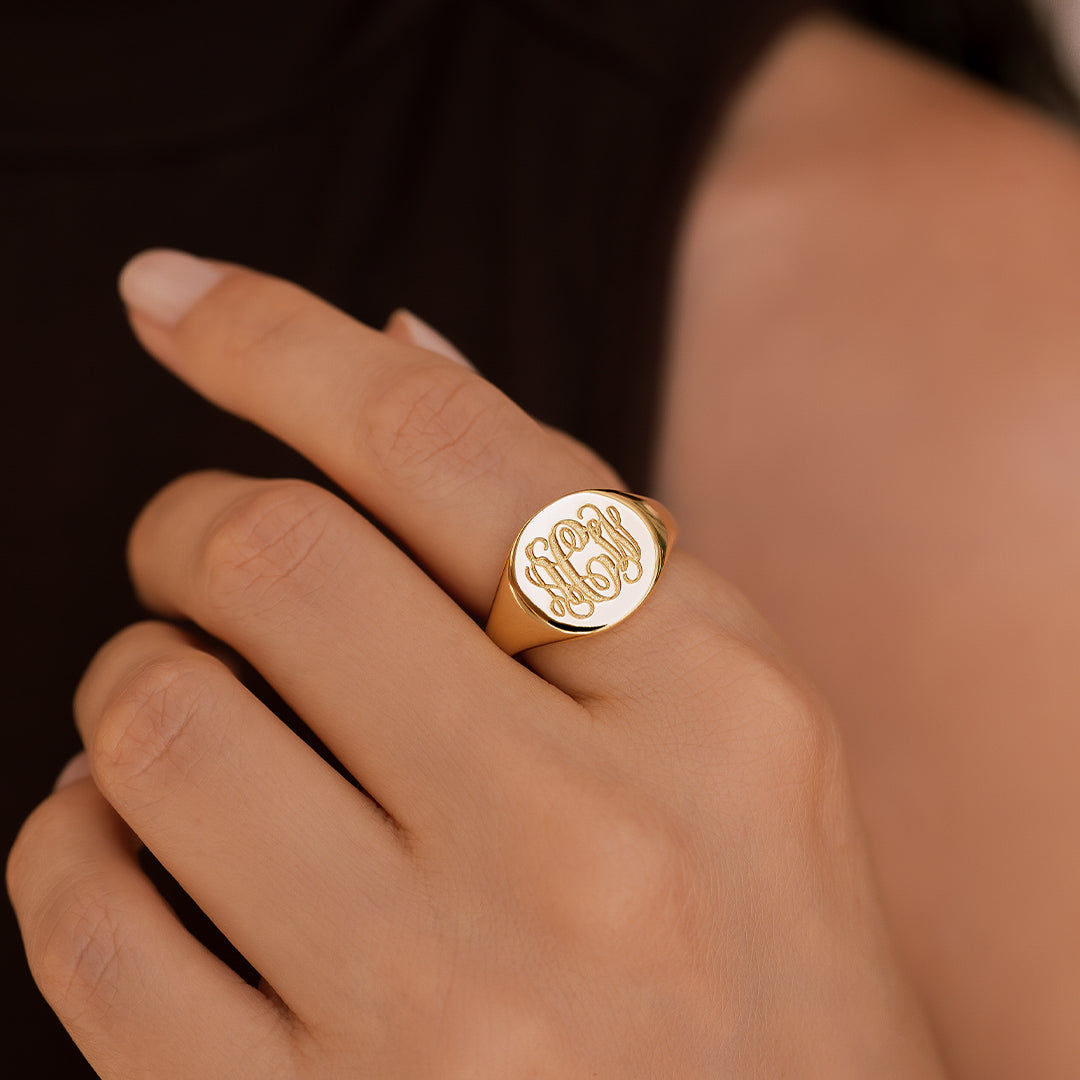 Personalized Monogram Signet Ring