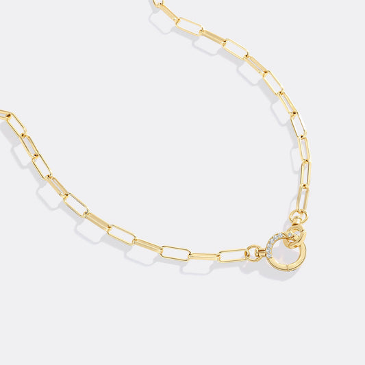 Pave Paperclip Chain Necklace