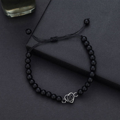 Beaded Heart Photo Bracelet