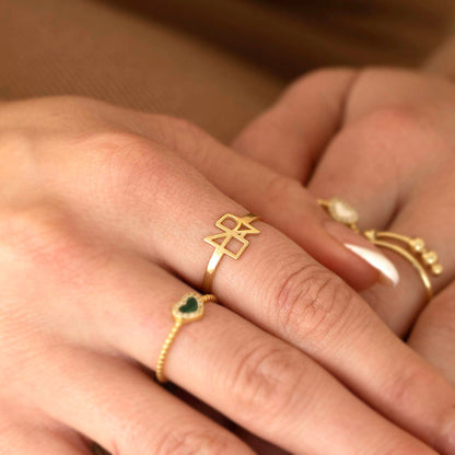 Personalized Monogram Name Ring