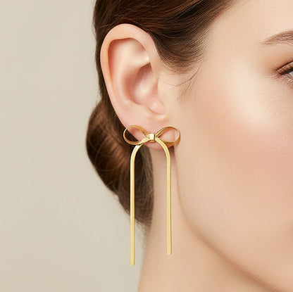 Herringbone Bow Earrings