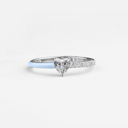 Heart-Cut Half Enamel Ring with Inspirational Message Card