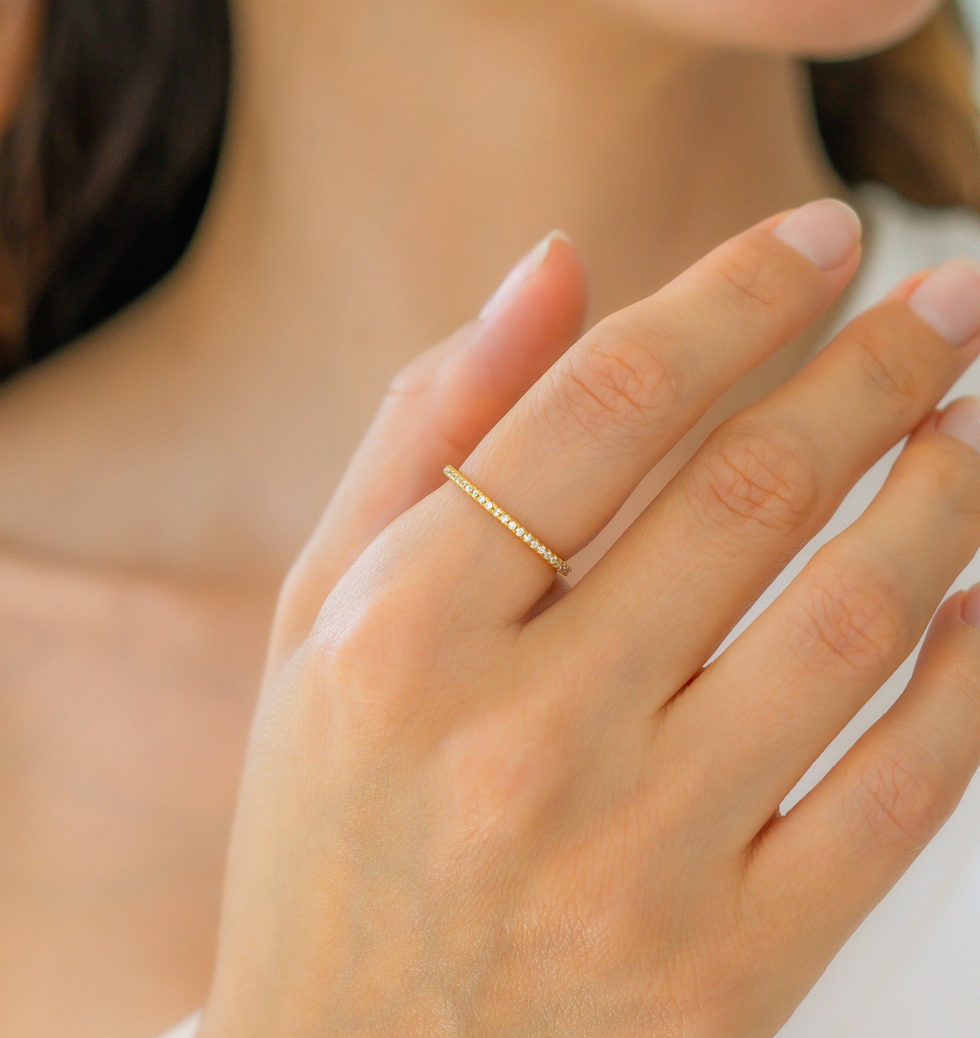 Micro PavĂ© Eternity Stacking Ring