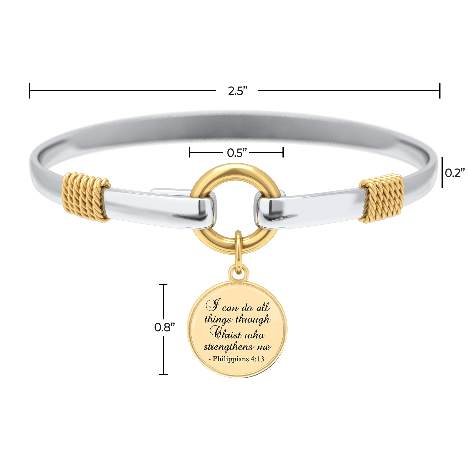 All Things Through Christ Two-Tone Custom Charm Bracelet