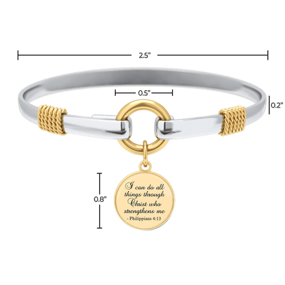 All Things Through Christ Two-Tone Custom Charm Bracelet