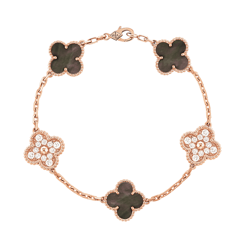 Vintage Alhambra Five Motifs Pearl Bracelet