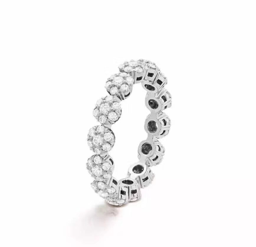 Fleurette Floral Cubic Zirconia Eternity Ring