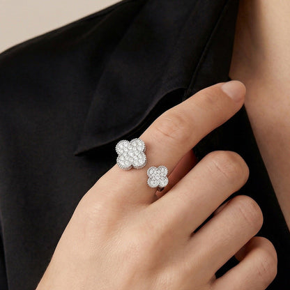 Floral Clover Between The Finger Ring