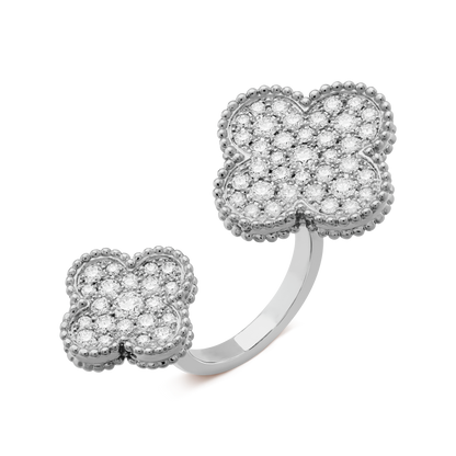 Floral Clover Between The Finger Ring