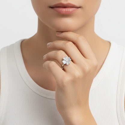 Frivole Flower Cubic Zirconia Ring