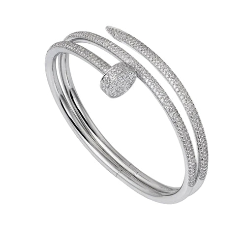Juste Un Clou PavĂ© Cubic Zirconia Bangle Bracelet