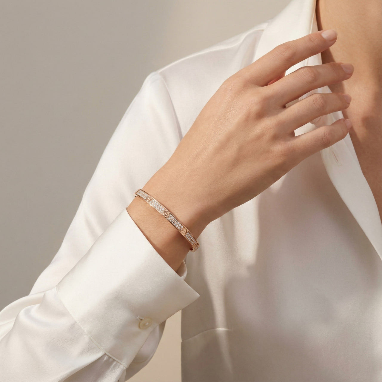 Small Paved Diamonds Love Bracelet Radiant Elegance